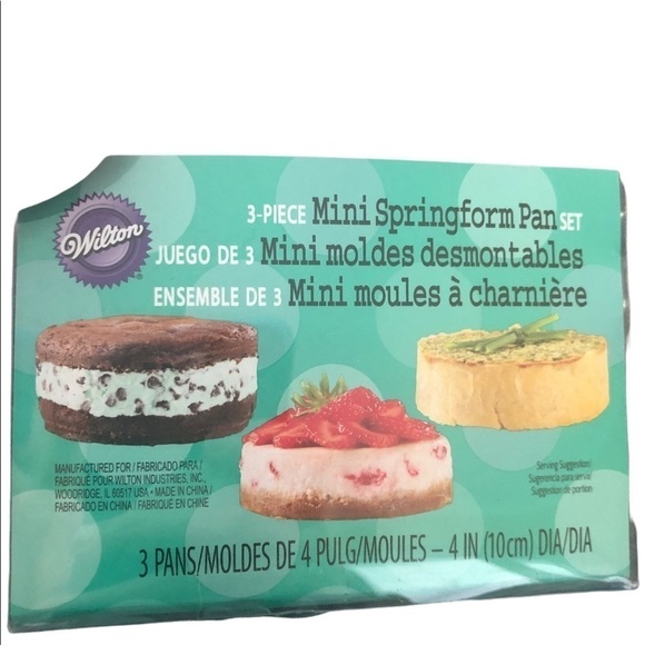 Wilton Set Of 3 Mini Springform Pan Set NIB Gray Metal Measuring 4”X2”Deep - Picture 3 of 3